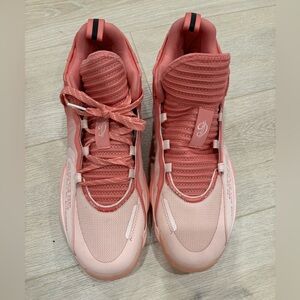Adidas Dame 7 pink and white trainers